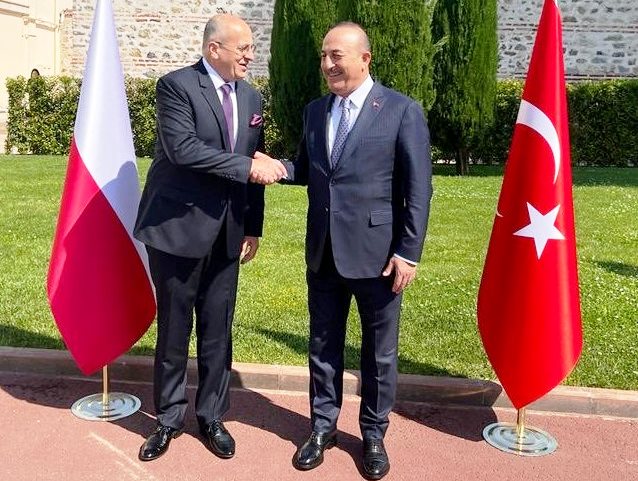 Minister Zbigniew Rau i szef MSZ Turcji Mevlutem Cavusoglu
