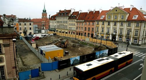 Teren budowy biurowca na warszawskim Podwalu, listopad 2013 rou