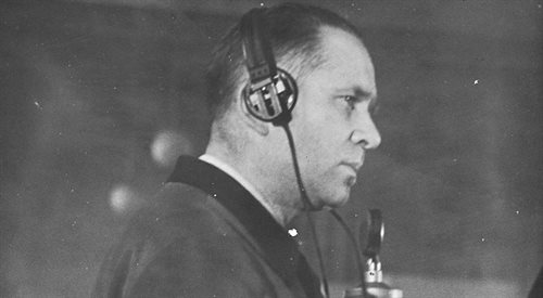 Rudolf Hoess na sali rozpraw podczas swojego procesu z 1947 roku