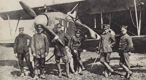 Samolot i piloci z 2. Eskadry Wielkopolskiej na froncie pod Jarocinem, 1919