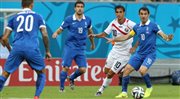 Fragment meczu Kostaryka - Grecja podczas MŚ w Brazylii 