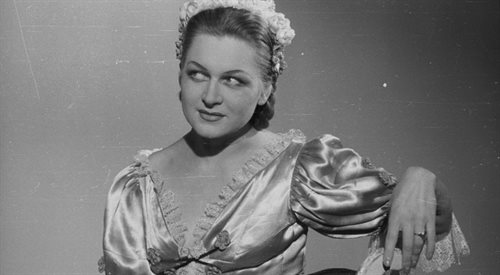 Irena Górska jako Zuzanna w Weselu Figara Pierrea Beaumarchais; warszawski Teatr Studio, 1947 r.