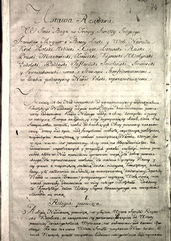 Oryginalny manuskrypt Konstytucji 3 Maja. Wikimedia Commons/dp