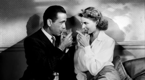 Humphrey Bogart oraz Ingrid Bergman w scenie z filmu Casablanca