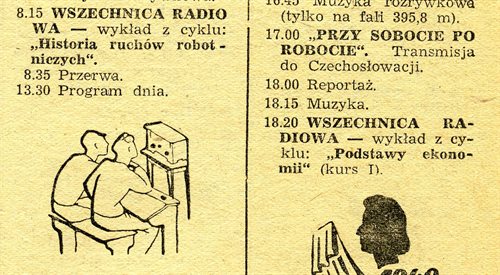 Fragment ramówki Programu 2 PR, 15 października 1949, Radio i Świat, nr 41