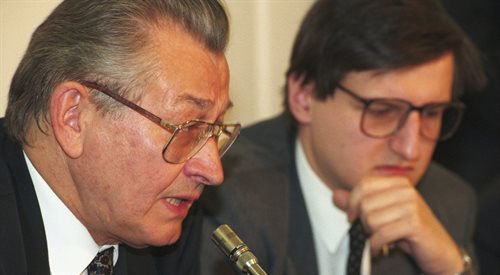Leszek Moczulski i Krzysztof Król, liderzy KPN