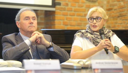 Andrzej Siezieniewski, prezes Polskiego Radia, i Małgorzata Małaszko-Stasiewicz, dyrektor Programu 2 Polskiego Radia
