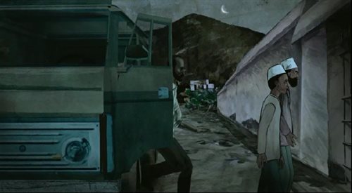 Kadr z filmu Czarodziejska góra Anki Damian o Adamie Jacku Winklerze. Rumuńska reżyserka wzbogaca film dokumentalny o technikę animacji