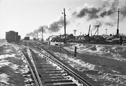 Tory prowadzące z kopalni węgla nr 1 do elektrowni. Workuta, 1955-1957