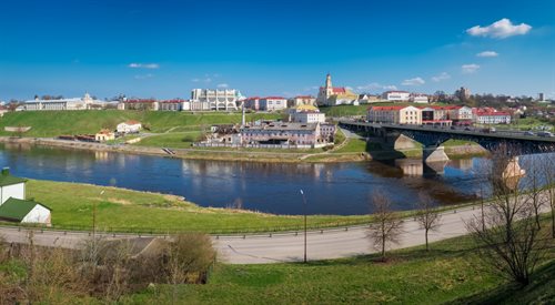 Grodno, panorama miasta nad Niemnem