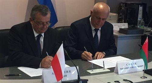 Podpisywanie memorandum o współpracy w dziedzinie transportu między Polską i Białorusią