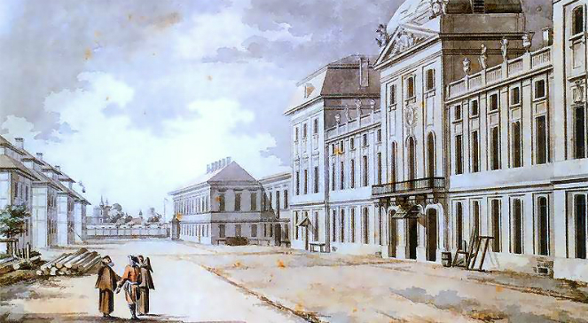 Szkoła Rycerska, akwarela Zygmunta Vogla z 1785 roku