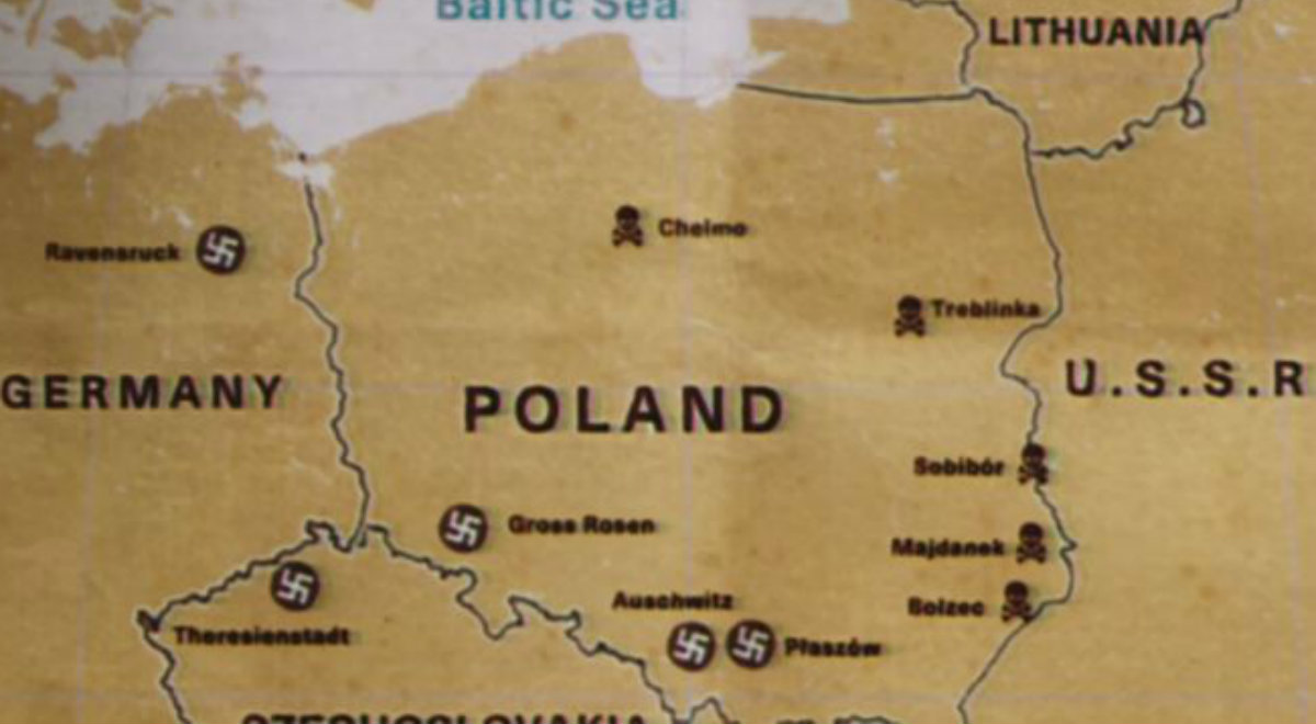 Mapa zaprezentowana w serialu "Iwan Groźny z Treblinki". Fot. Netflix/TV screen