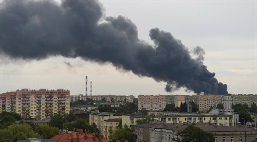 W Łodzi płonie fabryka Coco-Werk przy ul. Dąbrowskiego