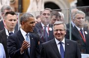 Prezydent RP Bronisław Komorowski i prezydent USA Barack Obama podczas głównych uroczystości z okazji 25-lecia Wolności 