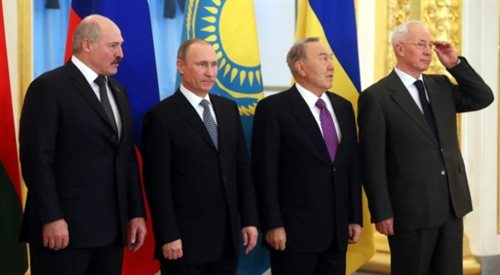 Aleksander Łukaszenka, Władimir Putin, Nursułtan Nazarbajew i Mykoła Azarow