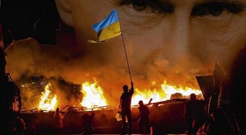 - Ukraińcy mają poczucie, że skoro bili się w imię Europy, to powinni mieć od niej wsparcie - mówił w Dwójce Michał Kacewicz, autor książki Sotnie wolności (na zdjęciu fragment okładki)