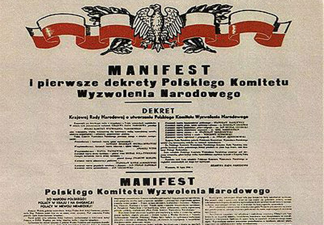 Manifest PKWN. Wikimedia Commons/dp. Źr. Ministerstwo Bezpieczeństwa Publicznego