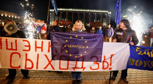 Protest po wyborach w Mińsku