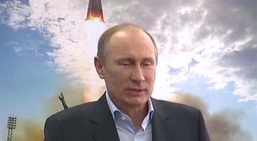 Władimir Putin przemawia do kosmonautów