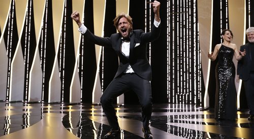Ruben stlund podczas ceremonii rozdania nagród filmowych w Cannes. Maj, 2017