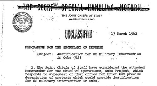 Memorandum Operacji Northwoods  13 marca 1962 roku