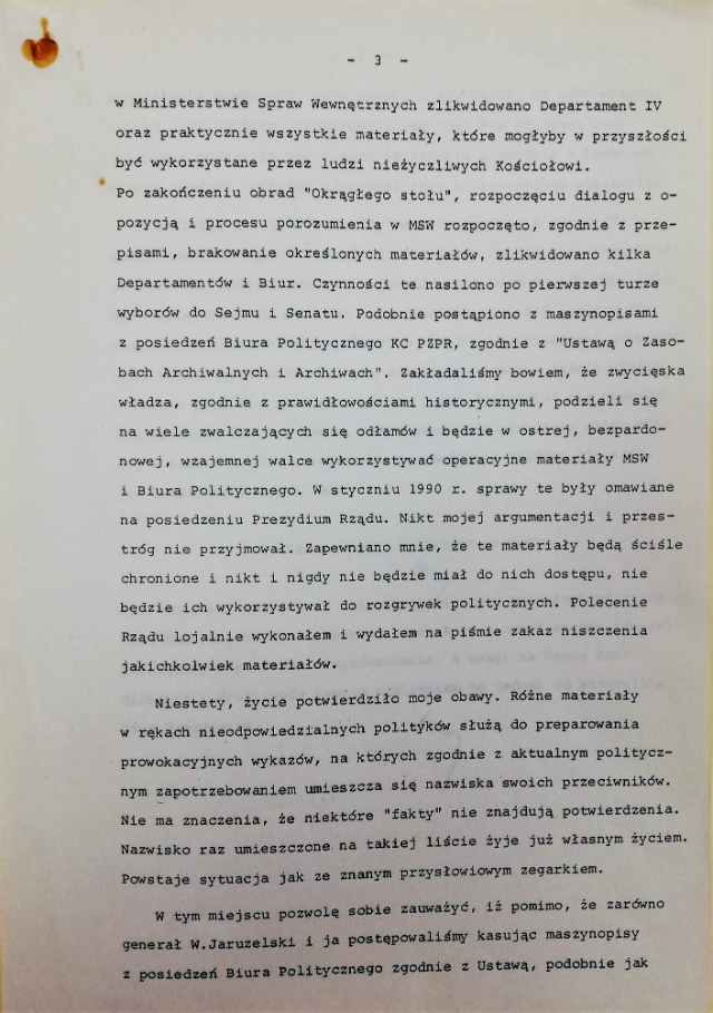 List generała Czesława Kiszczaka do Lecha Wałęsy 