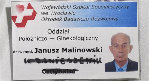 Identyfikator dr. n. med. Janusza Malinowskiego