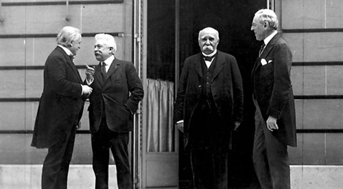 Wielka Czwórka z Wersalu - Lloyd George, Orlando, Clemenceau i Wilson fot. Wikimedia Commons.