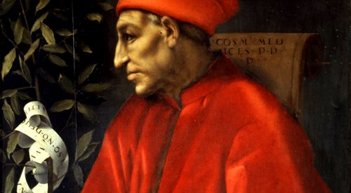 Portret Kosmy Medyceusza pędzla Jacopo Carucciego