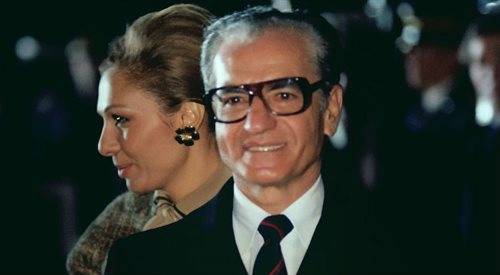 Mohammad Reza Pahlawi z żoną Farah podczas wizyty w USA 11 listopada 1977