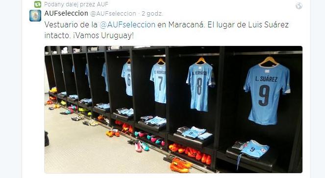 Szatnia reprezentacji Urugwaju przed meczem z Kolumbią