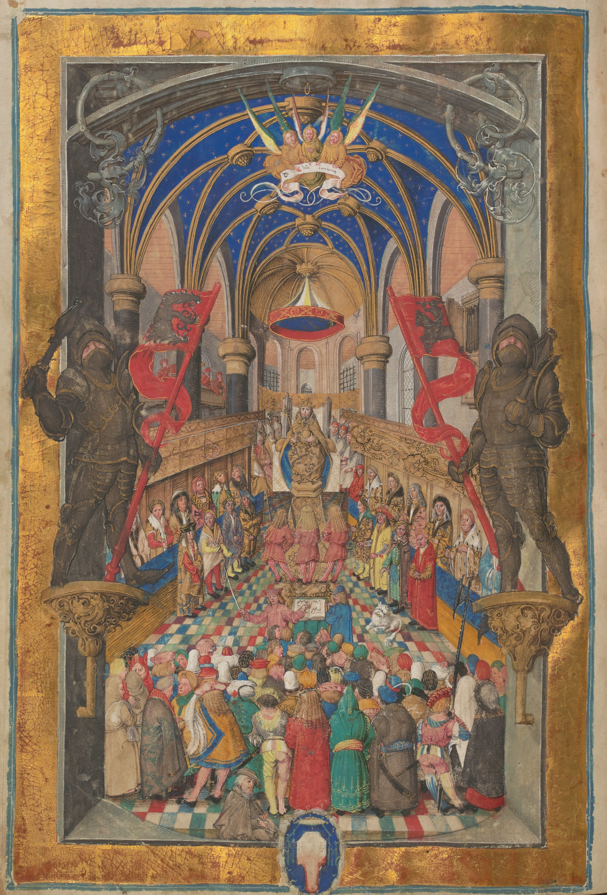 Intronizacja króla. Miniatura w "Pontyfikale Erazma Ciołka", XVI w. Fot. Polona