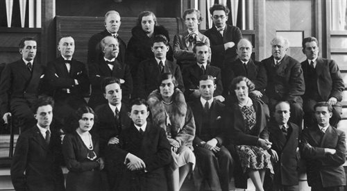 Laureaci i jurorzy Konkursu Chopinowskiego w 1932 roku.