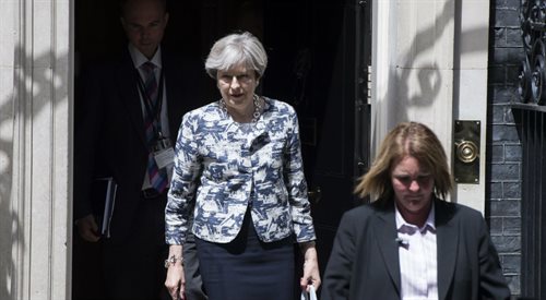 Premier Wielkiej Brytanii Theresa May na Downing Street, Londyn