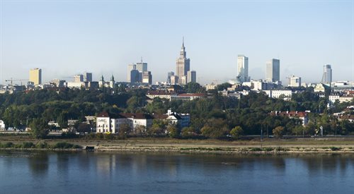 Wisław. W tle panorama Warszawy