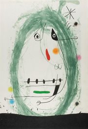 Joan Miró, Zielony wygnaniec, 1969, akwatinta, akwaforta barwna