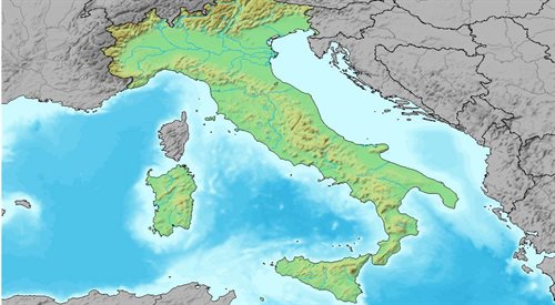Geograficzna mapa Włoch
