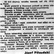 Odezwa Józef Piłsudskiego do narodu