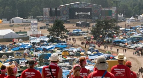 Pole namiotowe XX Przystanku Woodstock w Kostrzynie nad Odrą