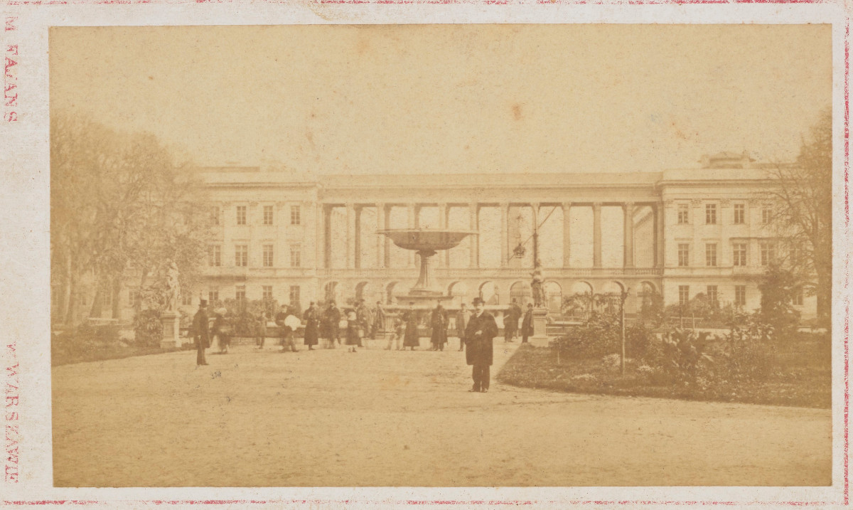 Maksymilian Fajans, Pałac i Ogród Saski w Warszawie, fot. z ok. 1875 r. Fot. Polona 