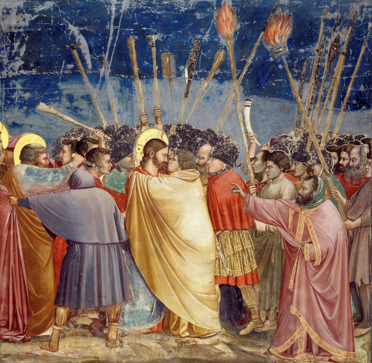 Giotto di Bondone "Pocałunek Judasza". Fot. Wikimedia/domena publiczna