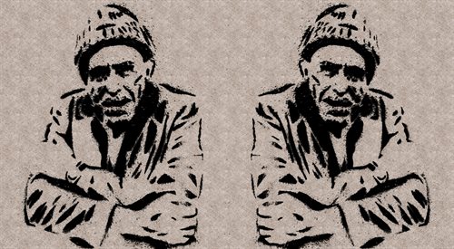 Charles Bukowski (z lewej) oraz Charles Bukowski (z prawej). Grafika na podstawie graffiti na jednej z paryskich ulic