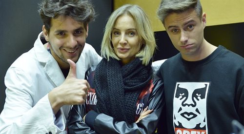 Agnieszka Szulim wraz z Jankiem Kruczkowskim i Mateuszem Tomaszukiem