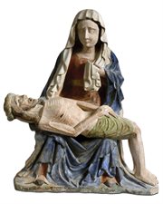 Rzeźbiarz marchijski, Pieta, 2 połowa XV w., rzeźba z terakoty, Muzeo Nazionale d’Abruzzo w L’Aquili