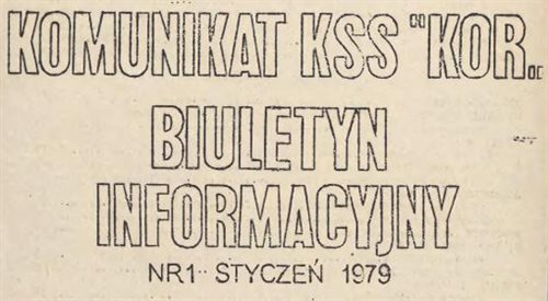 Fragment strony tytułowej Komunikatu ze stycznia 1979 roku