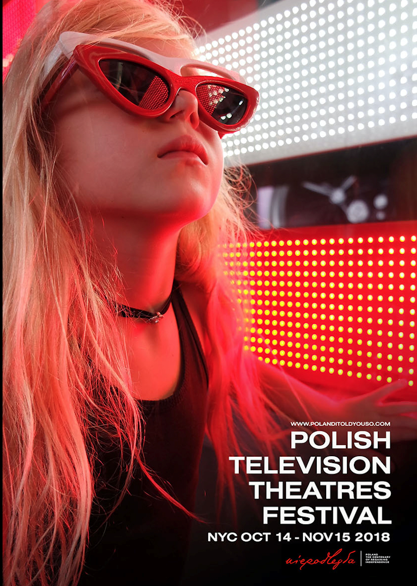 Plakat promujący Festiwal Polskich Teatrów Telewizji w Nowym Jorku