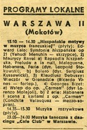 Przykładowy program Warszawy II z 20 kwietnia 1937 r., 