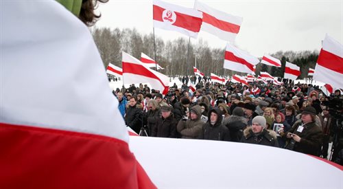 Manifestacja niezależnych środowisk w Mińsku