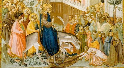 Pietro Lorenzetti, fresk Wjazd do Jerozolimy, Asyż. Wydarzenia Wielkiego Tygodnia inspirowały najwybitniejszych twórców sztuki oraz muzyki
